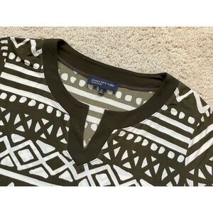 Jones New York Signature Dress Women's Size XL Green White Aztec Geometric Print